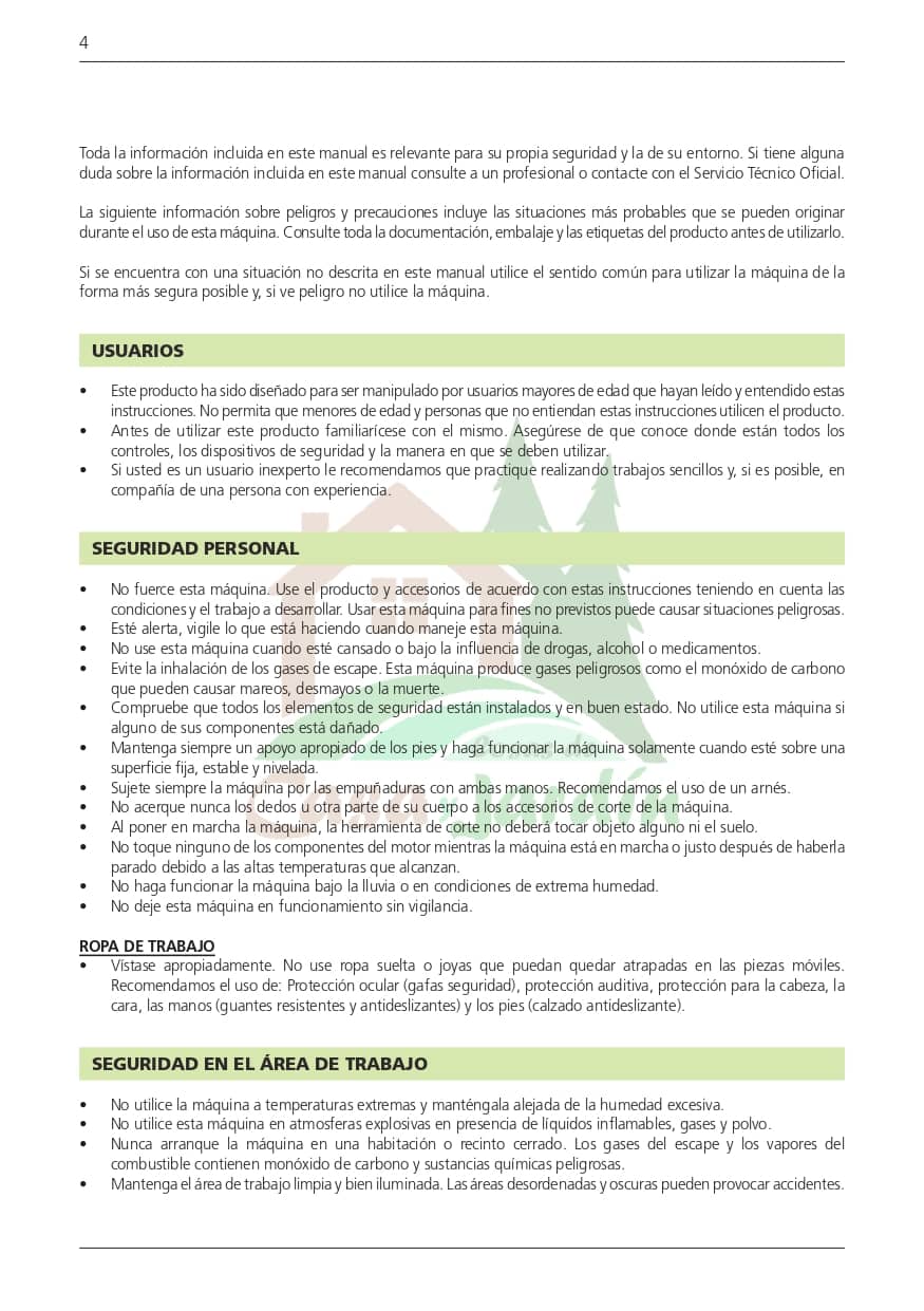 Pag. 4 - Instrucciones desbrozadora LHD52L